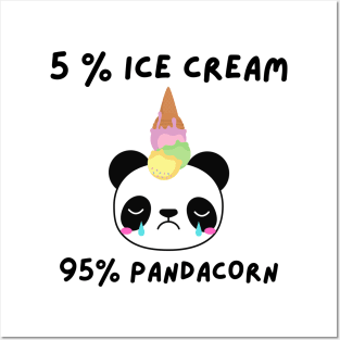 Ice Cream Panda Unicorn Posters and Art